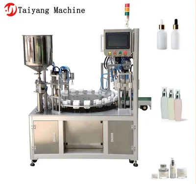 Cosmetic Double - Head Rotary Cap Filling Machine for Round and Square Bottle