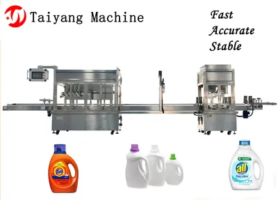 Large Round Plastic Bottles Automatic Four-Head Cap Filling Machine